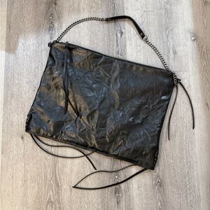 Black Faux Leather Women's Bag